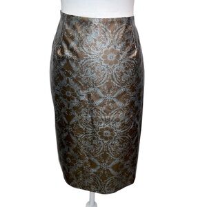 Fleur Faux Leather Skirt Brown